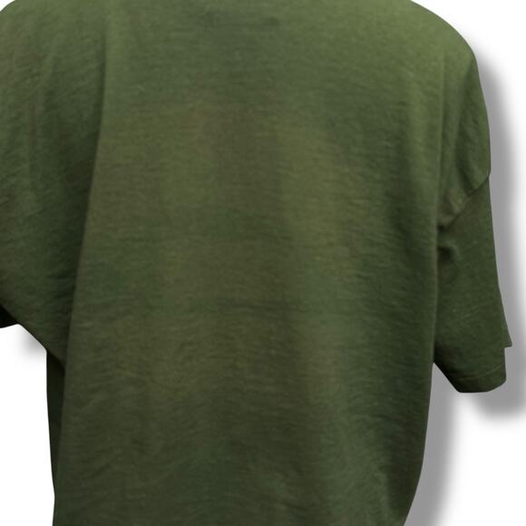 Vintage Reebok T Shirt 90s Cropped Green USA Big Logo Spellout Size L Retro Tee - Picture 10 of 14